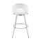 Armen Living Lottech Swivel Bar Stool in Brushed Stainless Steel with White Faux Leather 840254335424 - alternate 6